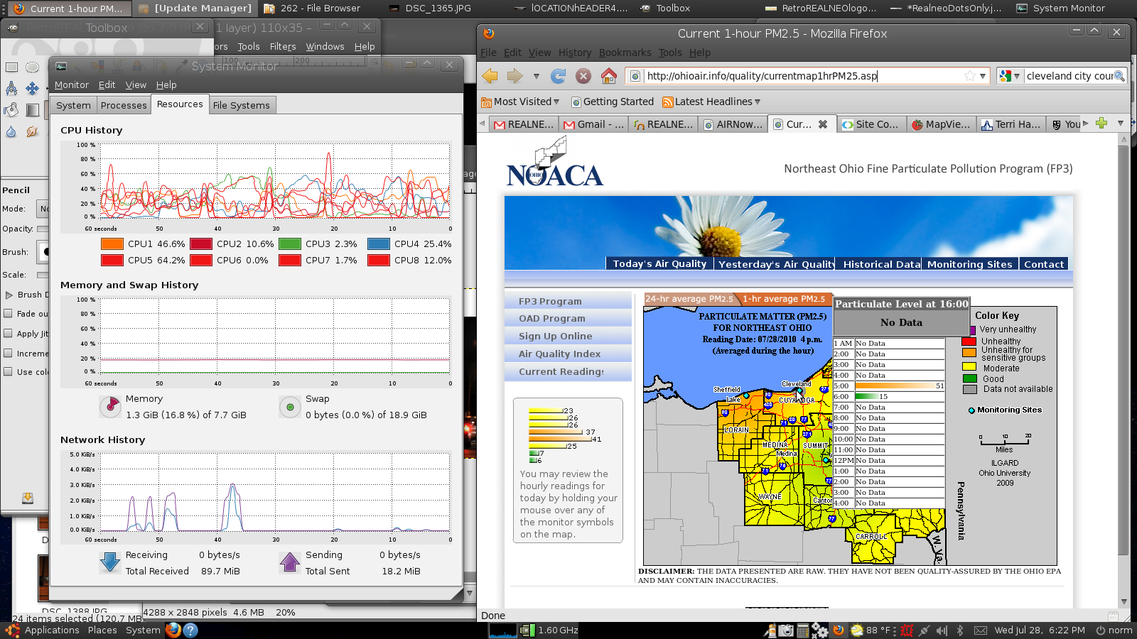 NOACA EPA Air Quality Monitoring for Cleveland, Ohio - UNSAFE and BROKEN