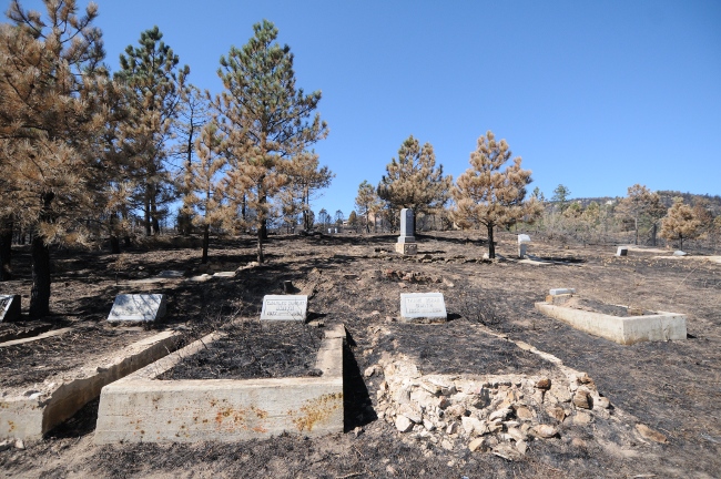 Fourmile Canyon Wildfire, West of Boulder, Colorado, September 2010 - cemetery does not burn