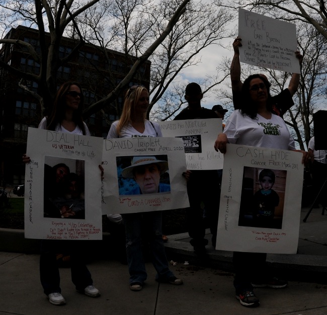 Cleveland Medical Marijuana Rally 2011 advocates promoting MMJ cancer relief in their families