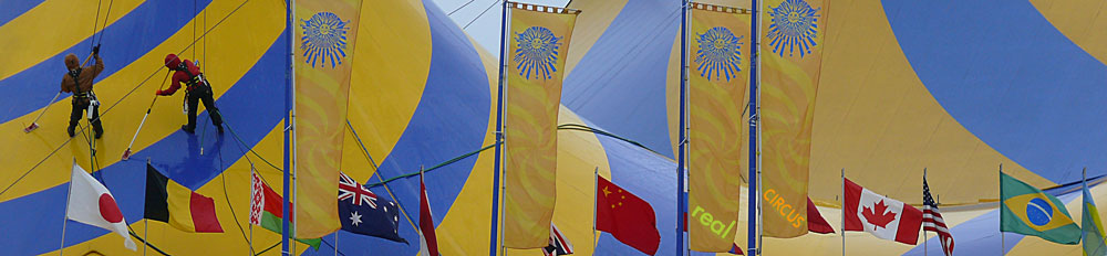 cirque du soleil washing the tent with international flags banner 11.2.09 image toronto jeff buster