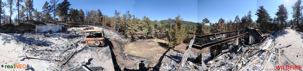  Fourmile Canyon Wildfire, West of Boulder, Colorado, September 2010 - realNEO header panarama of home burned to the ground