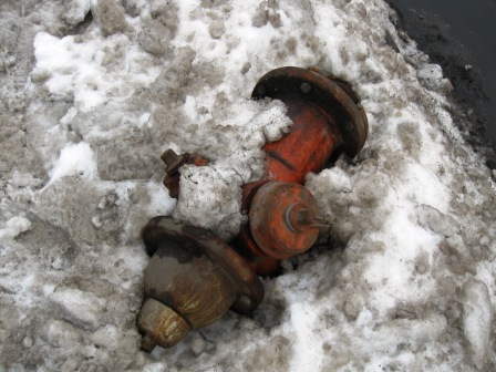 Broken fire hydrant at Pearl and Denison 500 yards from school