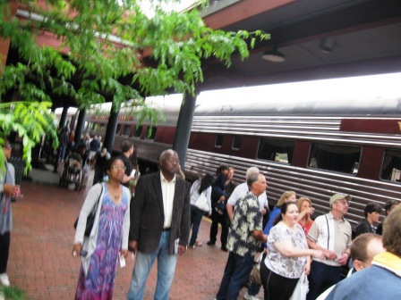 Passengers boarding Scenic Railroad in Cumberland MD