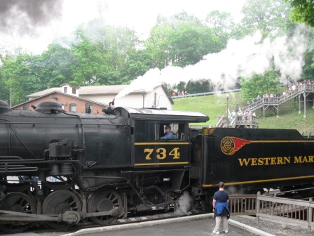 Coal fired engine on turnabout in Frostburg MD