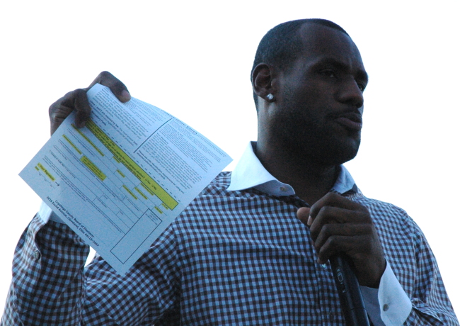 lebron james house in cleveland. LeBron James with Voter