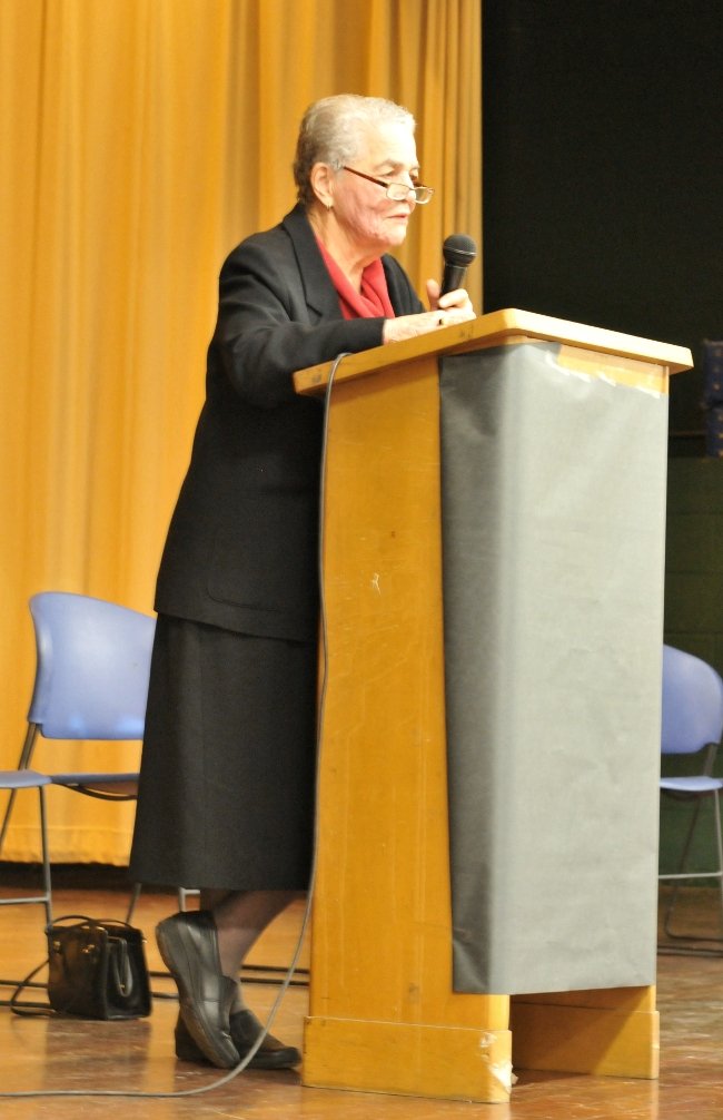 Cincinnati Civil Rights leader Marian Spencer speaking at Taft STEM Elementary School MLK Day 2011