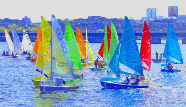MIT and other east coast college sailing races on Charles River Basin