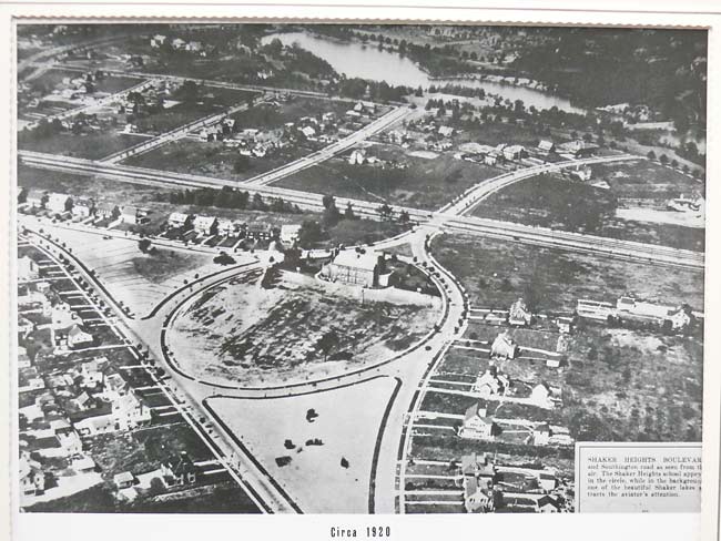 shaker heights boulevard at southington road circa 1920 aerial view with shaker lower lake van sweringen subdivision