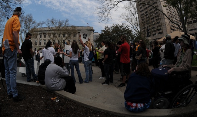 Medical Marijuana patients and advocates rallying in Cleveland Ohio, May 7, 2011