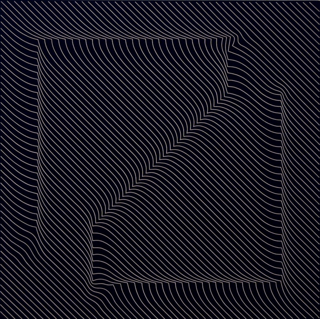Julian Stanczak - "Soft Edge Dark", 2008 - Acrylic on board, 24 inches square
