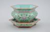Lot 801. Chinese Export Porcelain Hexagonal Famille Rose Flower Pot and Under Plate sold for$35,655.75