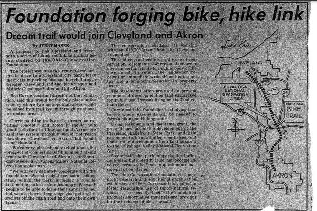 Cleveland Press article on Red Line Greenway from 1981