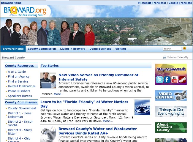 Broward County homepage February 28, 2011