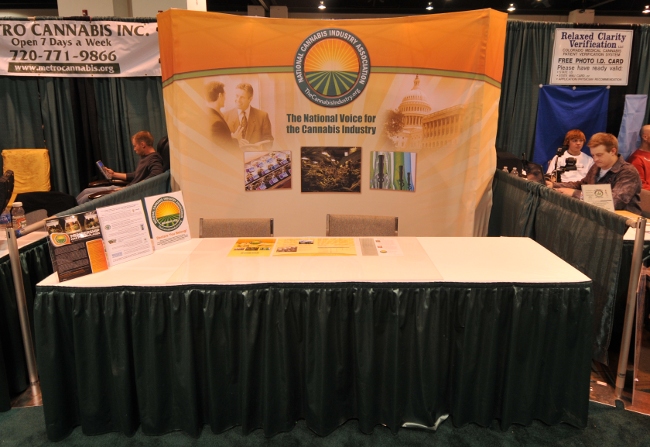 National Cannabis Industry Association booth at KushCon2, Denver, Colorado
