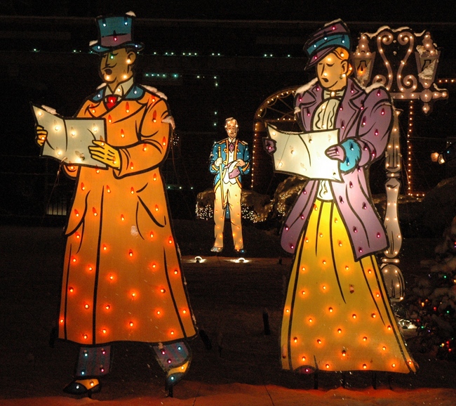 2009 Holiday Lighting Display at GE Lighting & Electrical Institute, Nela Park, East Cleveland, Ohio, in Snowfall