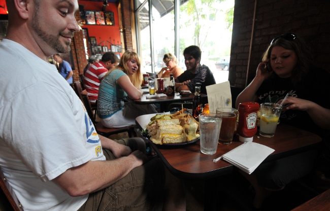 Man about to attempt the Melt Challenge - Cleveland Heights Melt Bar and Grilled