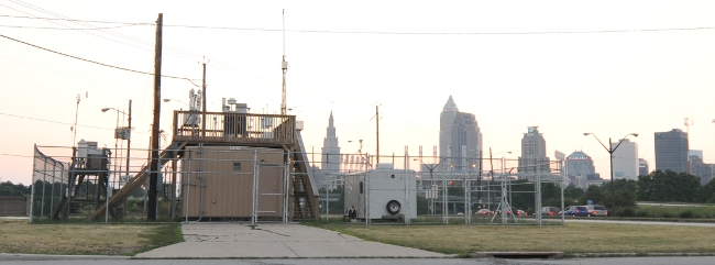 Broken Air Pollution Monitoring Station in Cleveland, Ohio, on an UNHEALTHY DAY