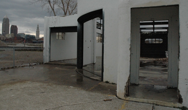 Coast Guard Station view of downtown Cleveland