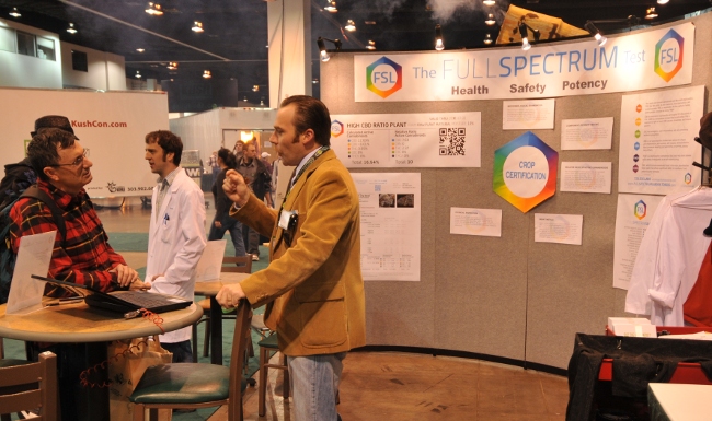 FSL Testing Booth at KushCon2 - Full Crop Certification for Health, Safety and Potency