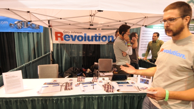 Gary Johnson for President Revolution booth at HempFest2