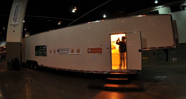 Semi trailer converted to self contained indoor growing system, optimized for medical marijuana