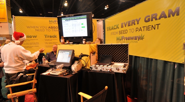 MJFreeway Cannabis Industry Software booth at KushCon2