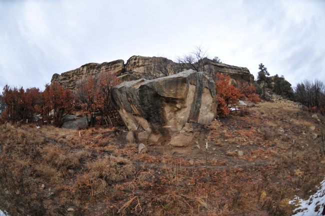 Rock formation at base of Archuleta Mesa, Jicarilla Apache Reservation, Dulce, New Mexico