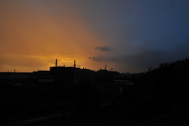 Mittal Cleveland Works at sunset