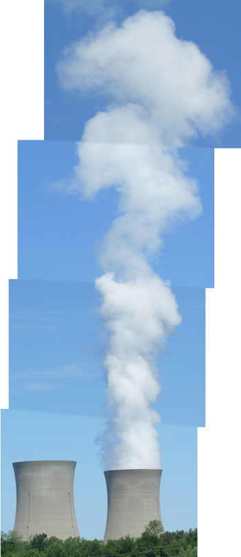 Perry Ohio nuclear cooling towers plume condensate lake erie first energy image jeff buster 06.22.10