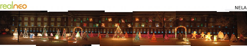 2009 Holiday Lighting Display at GE Lighting & Electrical Institute, Nela Park, East Cleveland, Ohio, in Snowfall