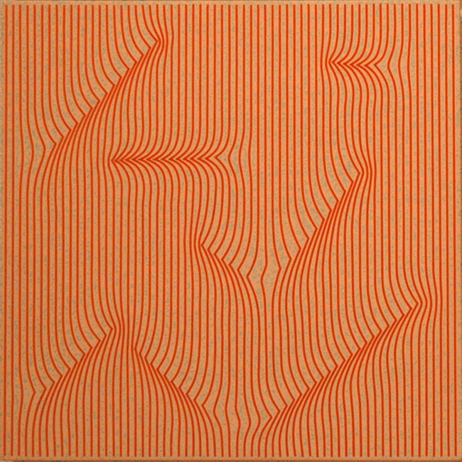 Julian Stanczak - "Continuous Line + White", detail, 2008 - Acrylic on board, 16 inches square
