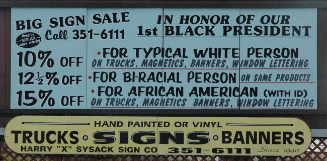 Racist sign in Cleveland Ohio