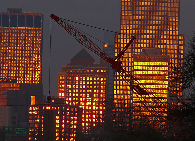 image from west side highway towards downtown cleveland ohio at sunset jeff buster 12.30.10