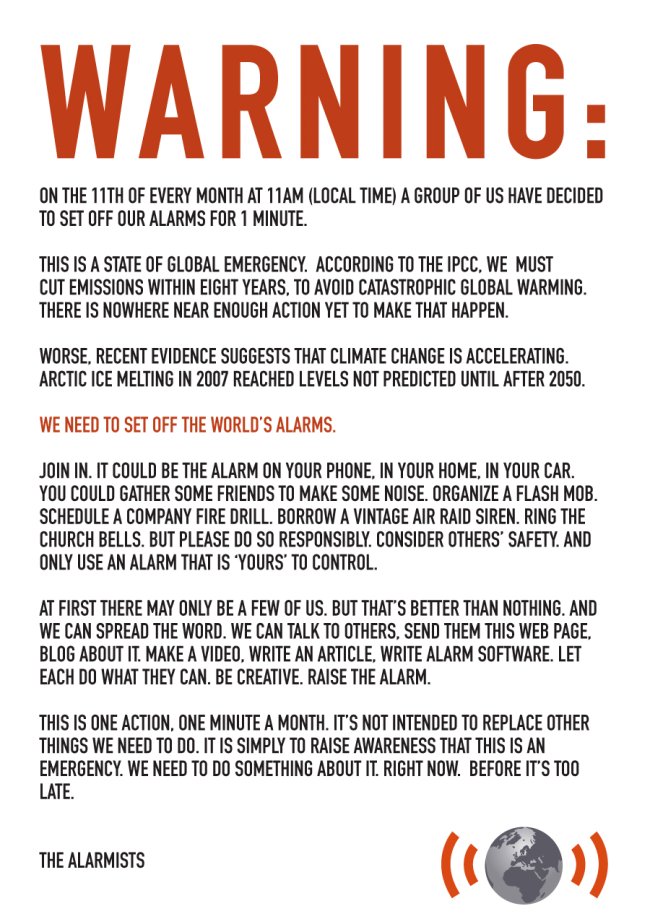 Global Warming Alarm Global Warming Alarm