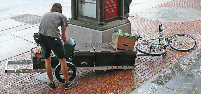 bikesatwork bike trailer with vegetables