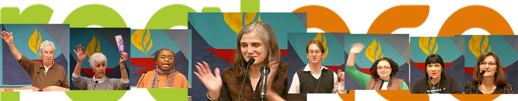 Amy Goodman and citizens in Cleveland Heights, Ohio 4.10.09