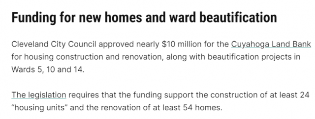 ARPA funds given to CORRUPT Cuyahoga County Land Bank