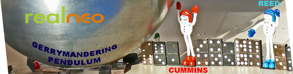 pendulum hitting dominos cleveland museum of natural history political gerrymandering cartoon brian cummins zack reed