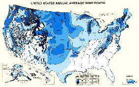 USA wind map