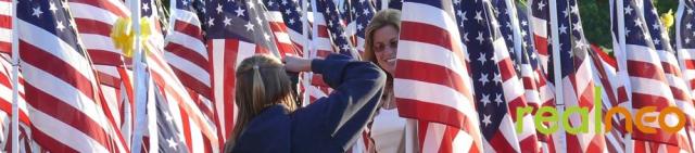 Memorial Day flags and photographers
